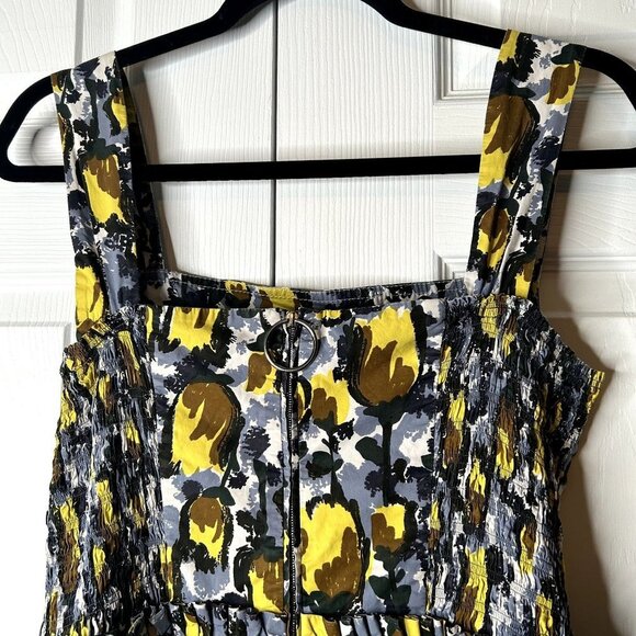 MARNI Citrus Full Skirt Black Printed Square Neck Midi Dress Women's Size IT 40 - Picture 9 of 12